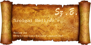 Szolgai Belizár névjegykártya